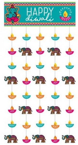 Rideau de porte Happy Diwali 99cm x 1,9m