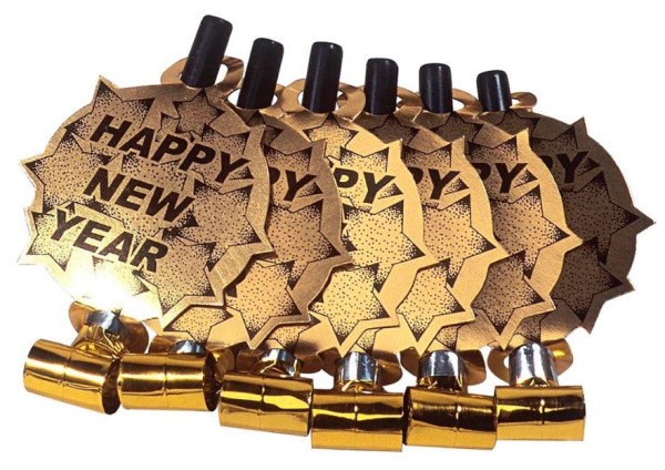 6 matasuegras Happy New Year