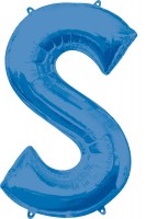 Foil balloon letter S blue XL 88cm