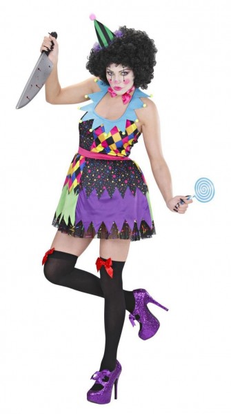 Costume da donna Clown assassino colorato 5