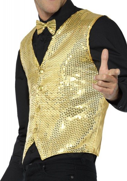 Sequin vest party glamor gold 3