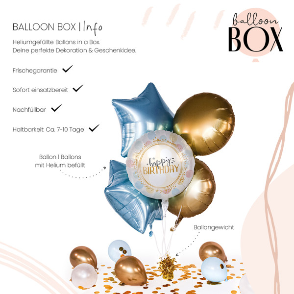 Heliumballon in der Box Birthday Rainbow Dots 3