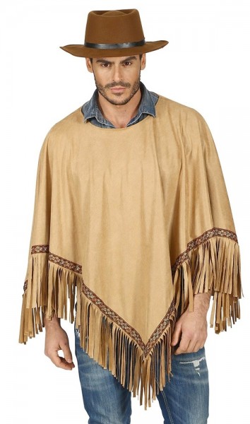 Fringed poncho Peace for adults 3