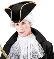 Oversigt: Barok tricorn hat sort og guld