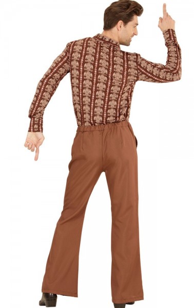 70-tal hippie utsvängda byxor män brun