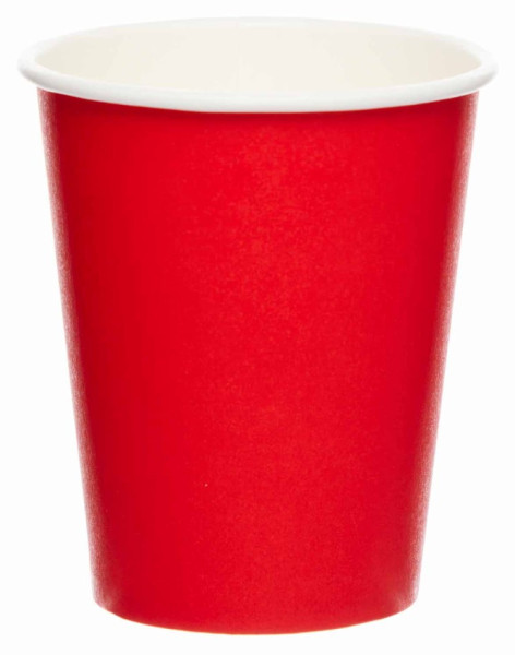 8 vasos de papel rojo 227ml