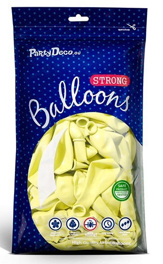 100 balonów Partylover pastelowy żółty 23cm 4