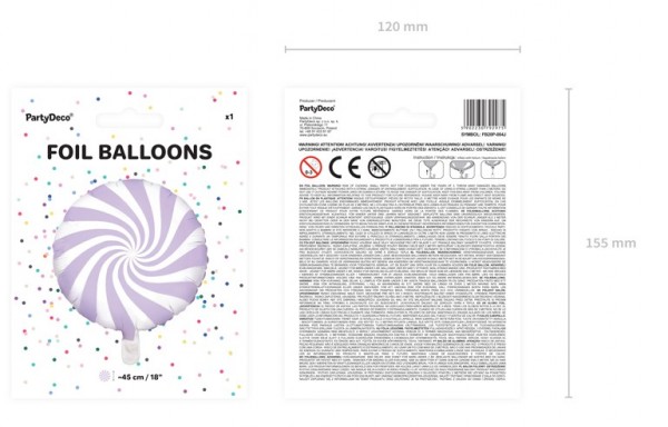 Candy Party Folienballon lavendel 45cm 2