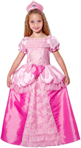 Pink shiny princess costume deluxe for children