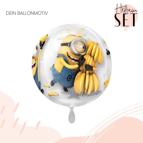 Minions Ballonbouquet-Set mit Heliumbehälter 2