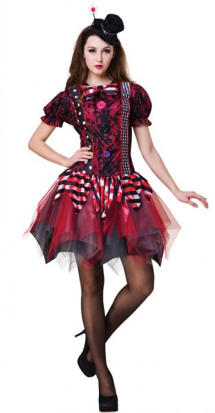 Bloody clown lady costume for women