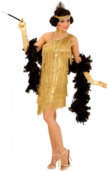 Golden 20s fringe dress