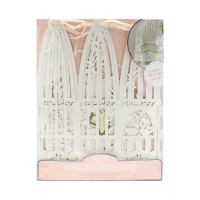Preview: Bird cage guest book card box white