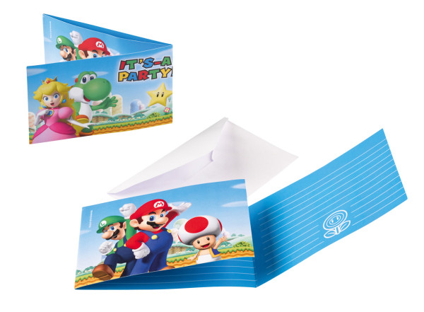 Nintendo Super Mario Einladungskarte Partytime