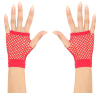 Krótkie rękawiczki siatkowe w kolorze czerwonym