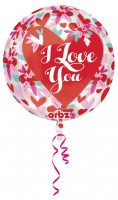 Flowery love greeting foil balloon 38 x 40cm