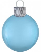 Voorvertoning: Kerstbal ballon lichtblauw 38 x 50cm