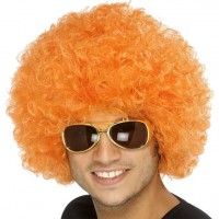 Crazy Afro wig orange