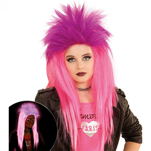 Groovy neon punk wig