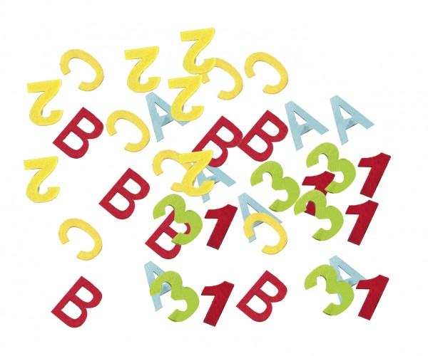 24 pezzi decorazione con lettere e numeri