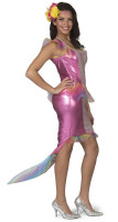 Rosa regnbåge sjöjungfru dam kostym