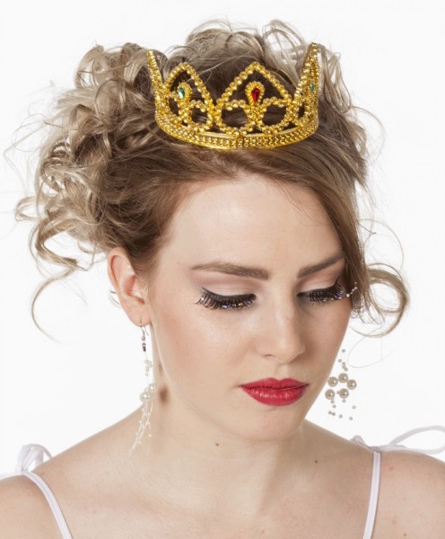 Golden glitter crown with gemstones