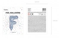 Oversigt: Holografisk F-folieballon 35 cm