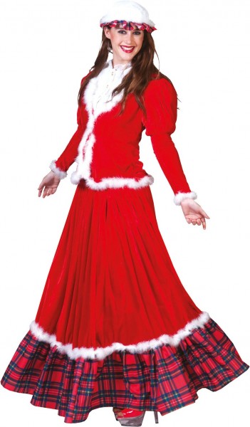 Elegante vestido de invierno en estilo tartán