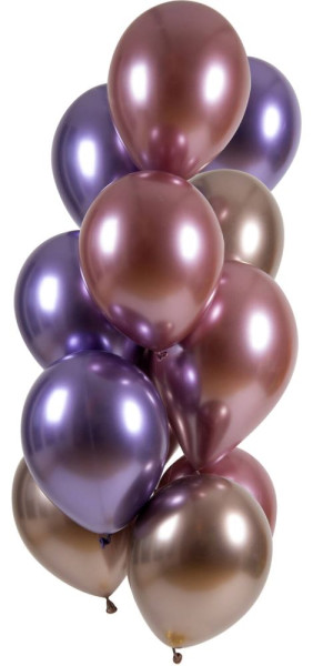 12 metalicznych ametystowych balonów mix o średnicy 33 cm