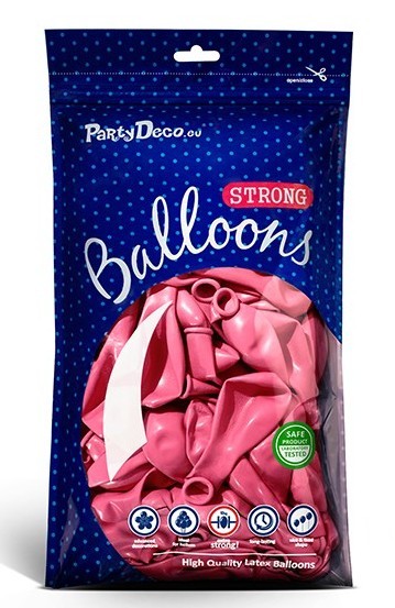 50 Partystar metallic ballonnen roze 27cm 2