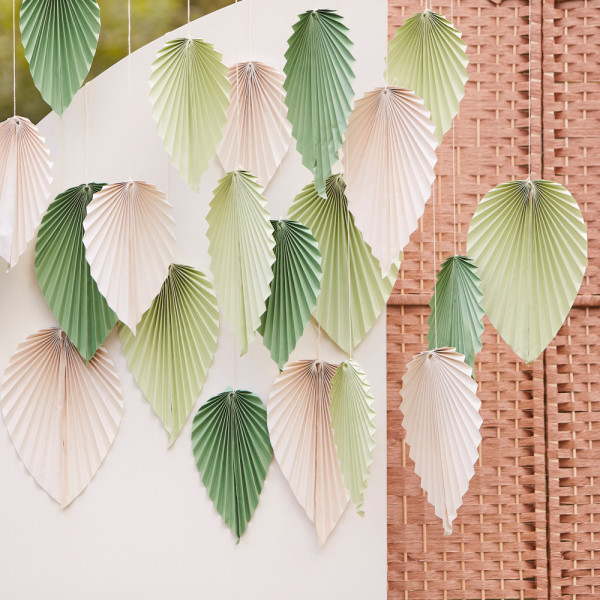 25 palm leaf fan hangers 10cm-30cm