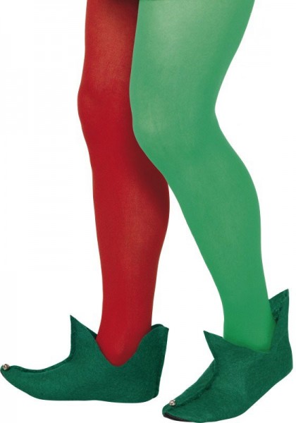 Zielone buty elfa z dzwoneczkami