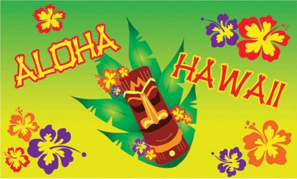 Drapeau d'Hibiscus fleurs Hawaii