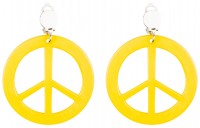 Aperçu: Boucles d'oreilles clip de paix jaunes