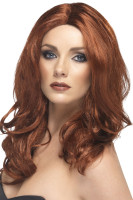 Women's wavy party wig maroon