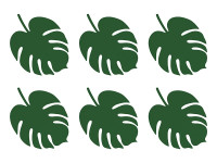 Aperçu: 6 marque-places feuille de palmier verts