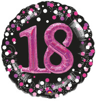 Ballon en aluminium rose 18ème anniversaire 91cm