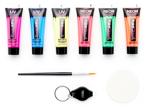 Set de maquillaje de neón UV para rostro y cuerpo