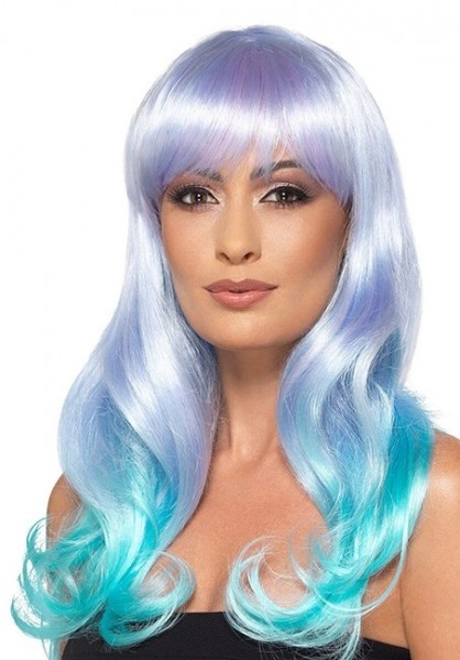 Two-tone wig purple-turquoise