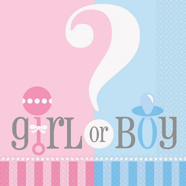 20 baby girl or boy napkins 33cm