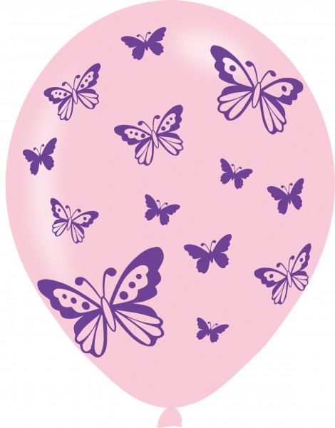 6 bunte Ballons entzückende Schmetterlinge 3
