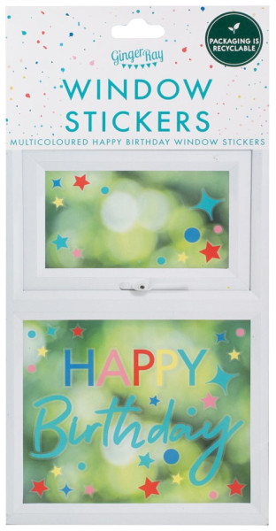 Bunte Happy Birthday Fenstersticker 3