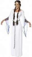 Weißes Mittelalter Hofdamen Kostüm