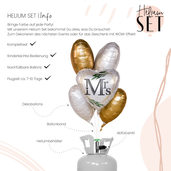 Mrs. Ballonbouquet-Set mit Heliumbehälter 3