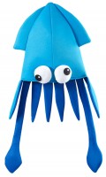 Oversigt: Sjov blæksprutte hat blå