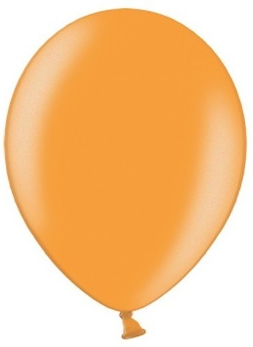 10 party star metallic balloons orange 30cm