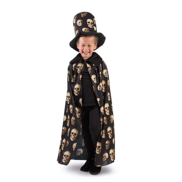 Skull cape with hat for children