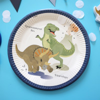 Oversigt: 8 plader Happy Dinosaur 23cm