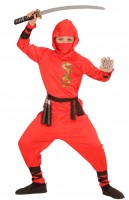 Ninja vechter kinderkostuum in rood