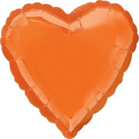 Orangefarbener Herzballon 43cm